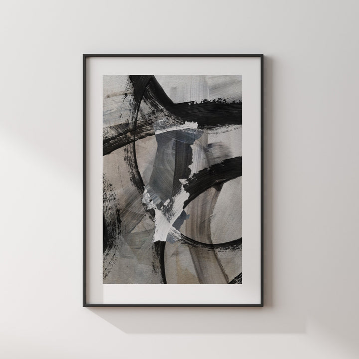 Portugal Map | Black & Grey Abstract Painting Map of Portugal Wall Art Print | Portugal Traval Poster