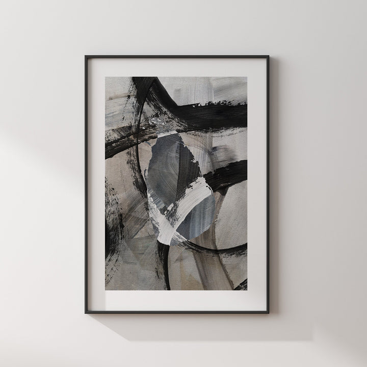 Sri Lanka Map | Black & Grey Abstract Painting Map of Sri Lanka Wall Art Print | Sri Lanka Traval Poster