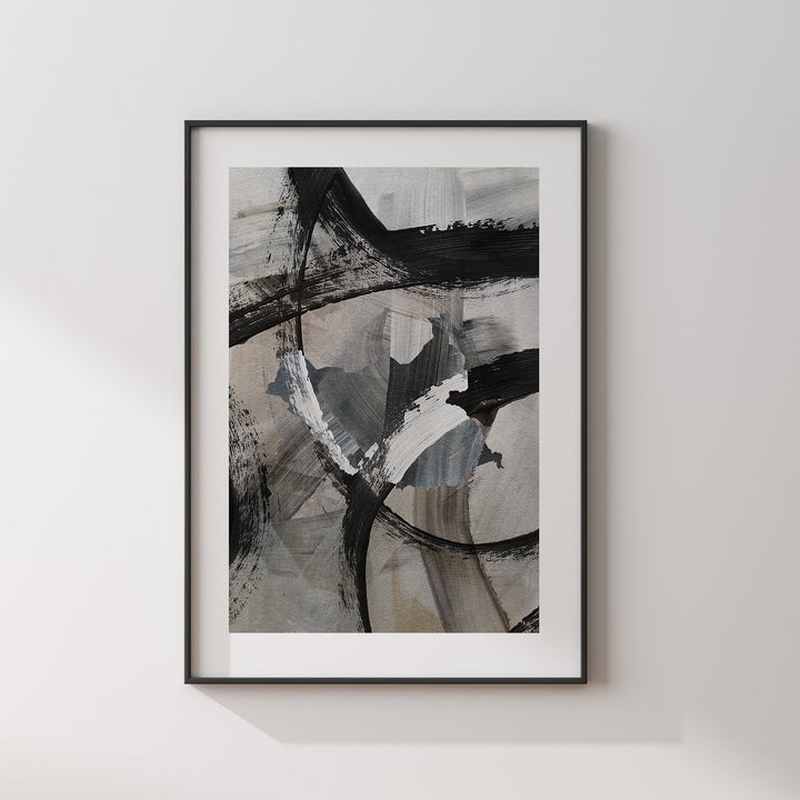 South Sudan Map | Black & Grey Abstract Painting Map of South Sudan Wall Art Print | South Sudan Traval Poster