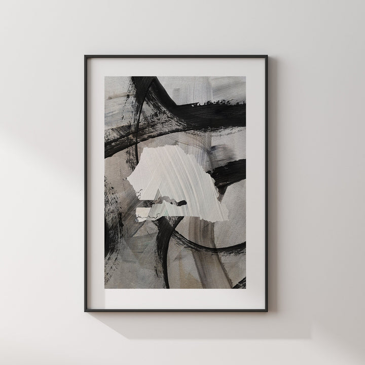 Senegal Map | Black & Grey Abstract Painting Map of Senegal Wall Art Print | Senegal Traval Poster