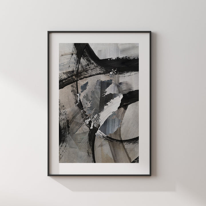 Scotland Map | Black & Grey Abstract Painting Map of Scotland Wall Art Print | Scotland Traval Poster