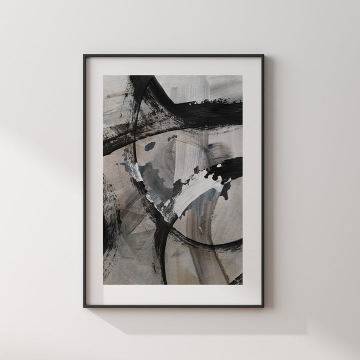 Saint Barthelemy Map | Black Grey Abstract Painting Map of Saint Barthelemy Wall Art Print | Saint Barthelemy Traval Poster