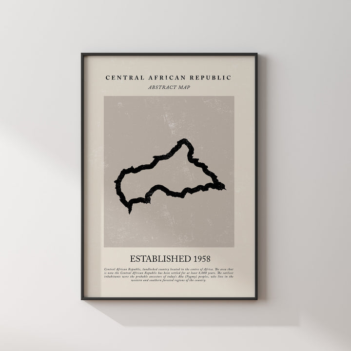 Central African Republic Map Vintage Abstract Wall Art Print Picasso + Matisse Inspired Travel Poster