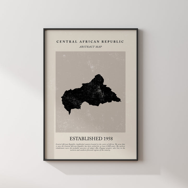 Central African Republic Map Vintage Abstract Wall Art Print Picasso + Matisse Inspired Travel Poster