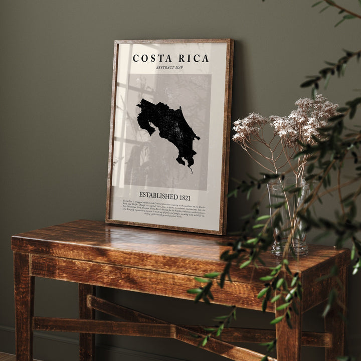 Costa Rica Map Vintage Abstract Wall Art Print Picasso + Matisse Inspired Travel Poster