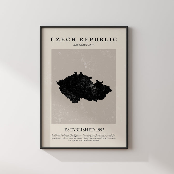Czech Republic Map Vintage Abstract Wall Art Print Picasso + Matisse Inspired Travel Poster