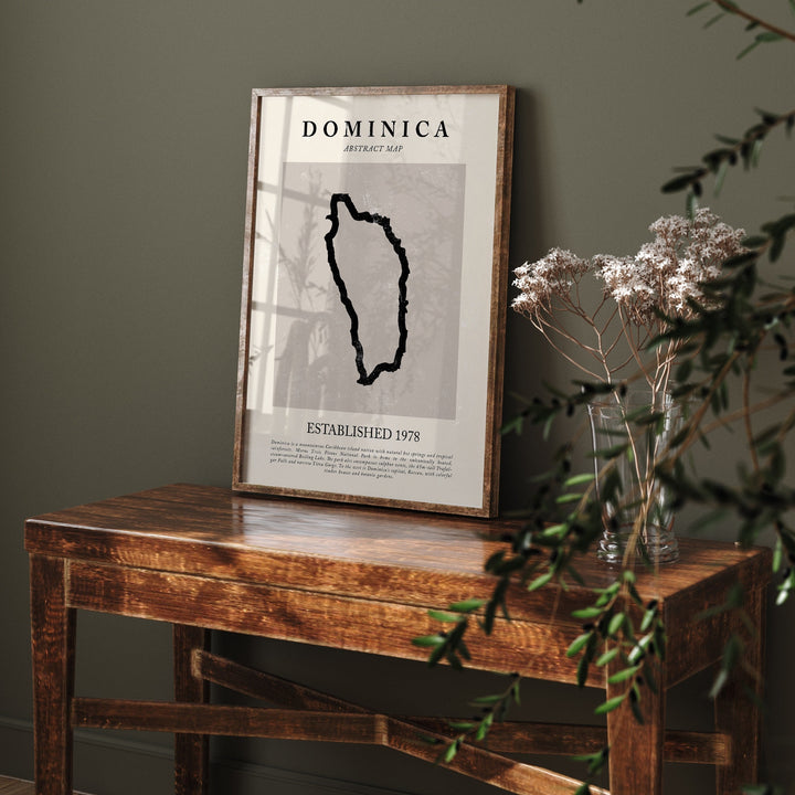 Dominica Map Vintage Abstract Wall Art Print Picasso + Matisse Inspired Travel Poster