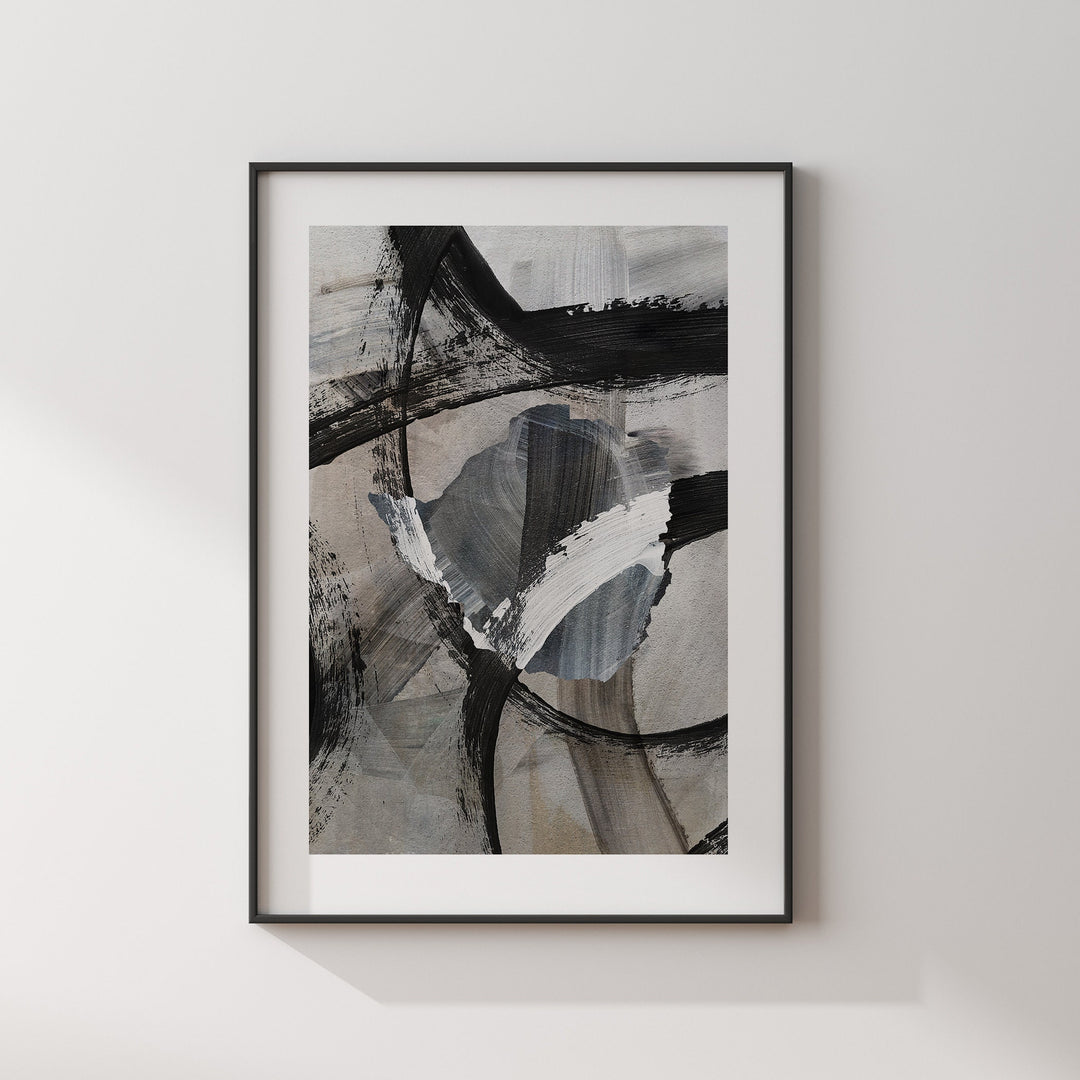 Zimbabwe Map | Black Grey Abstract Painting Map of Zimbabwe Wall Art Print | Zimbabwe Traval Poster