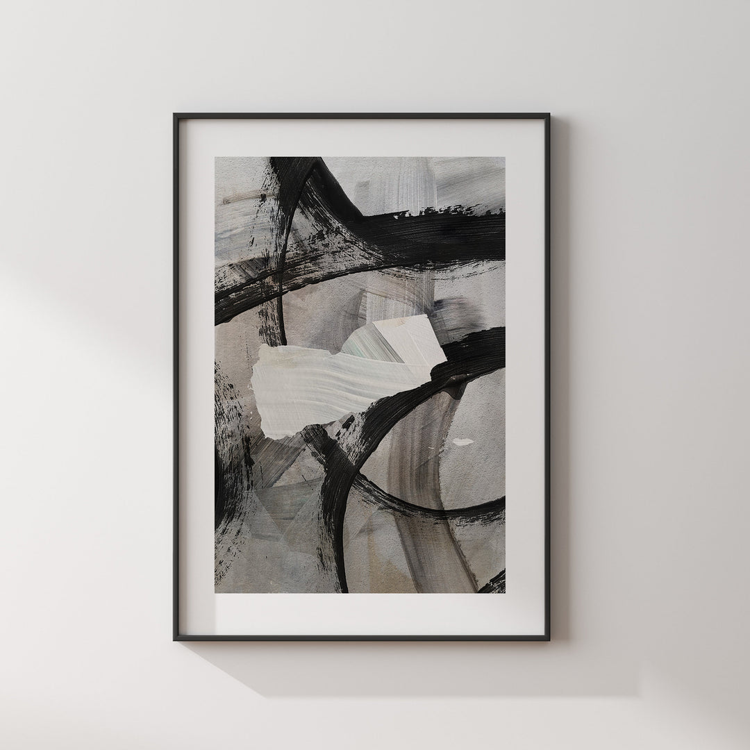 Yemen Map | Black Grey Abstract Painting Map of Yemen Wall Art Print | Yemen Traval Poster