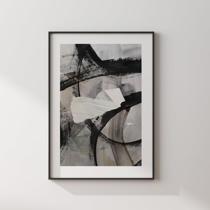 Yemen Map | Black Grey Abstract Painting Map of Yemen Wall Art Print | Yemen Traval Poster