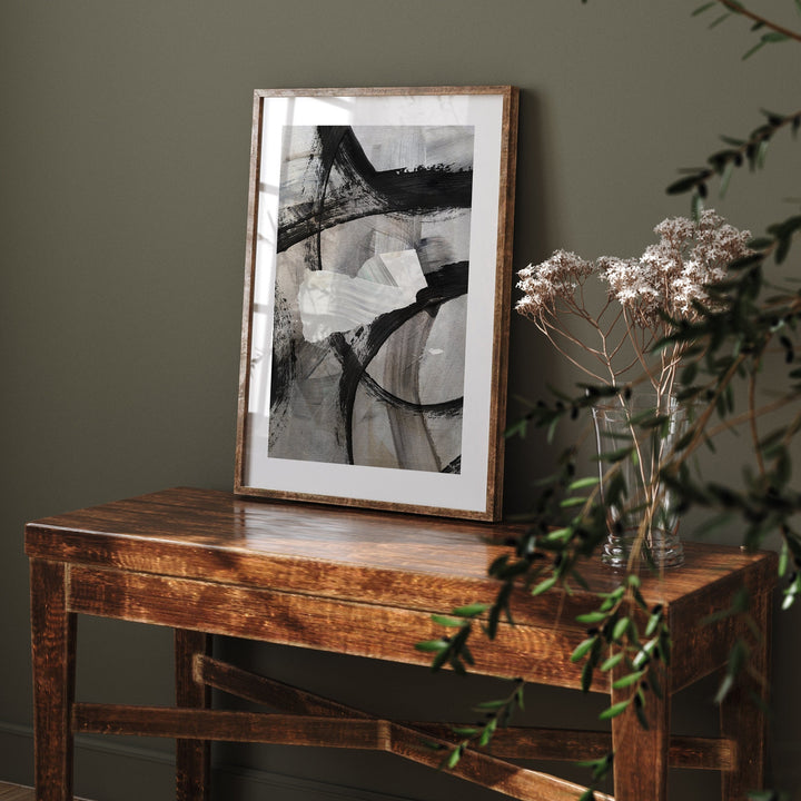 Yemen Map | Black Grey Abstract Painting Map of Yemen Wall Art Print | Yemen Traval Poster