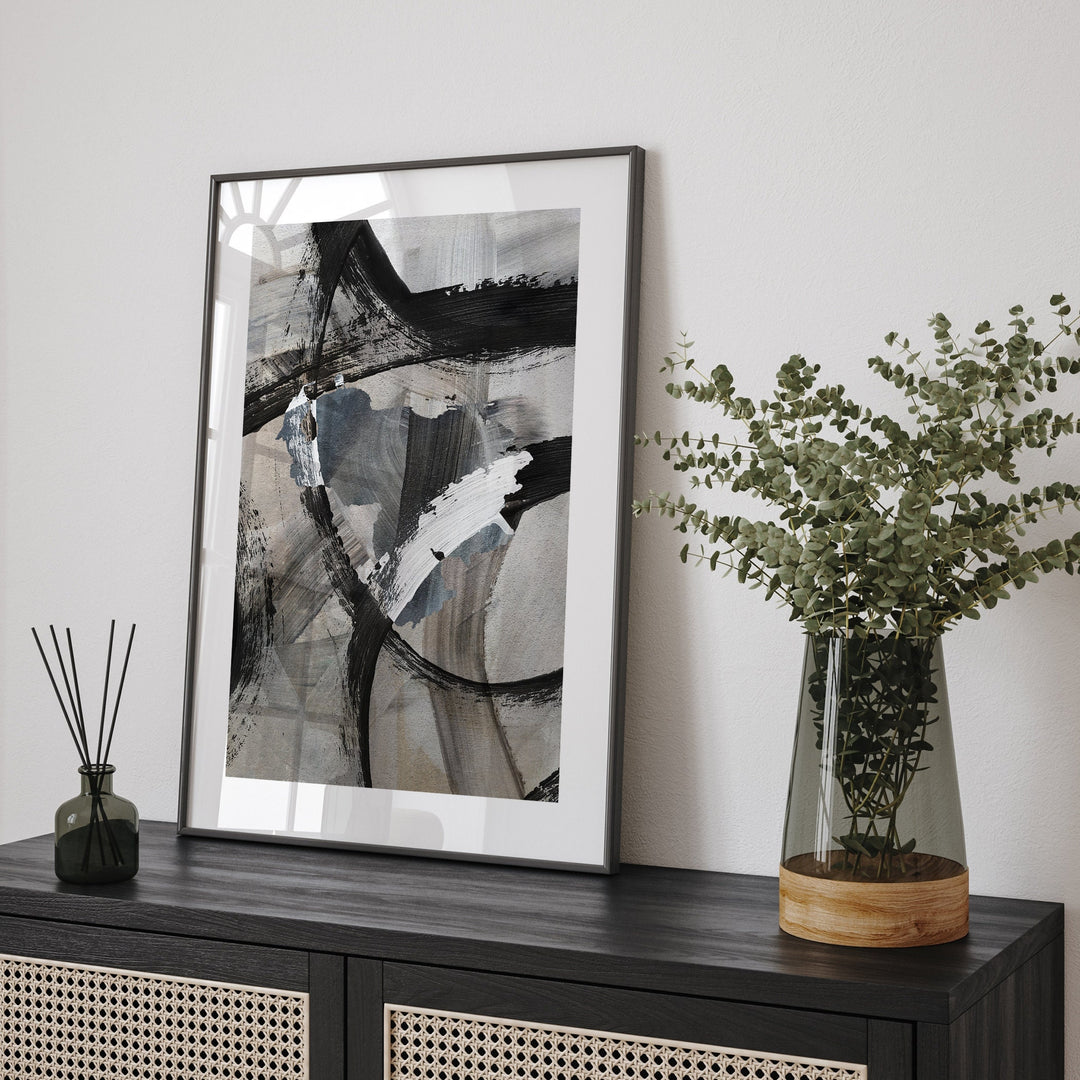 Venezuela Map | Black Grey Abstract Painting Map of Venezuela Wall Art Print | Venezuela Traval Poster