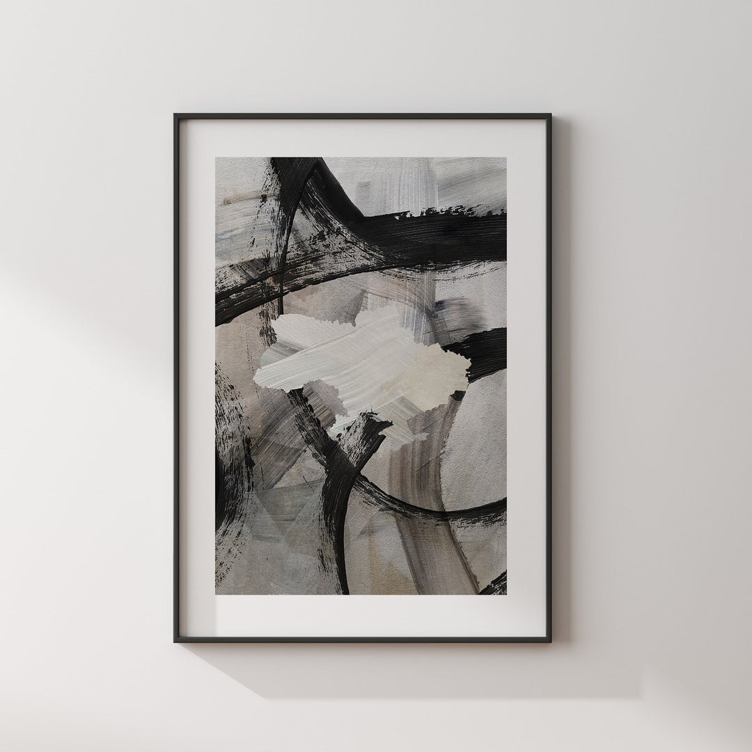 Ukraine Map | Black & Grey Abstract Painting Map of Ukraine Wall Art Print | United Arab Emirates Traval Poster
