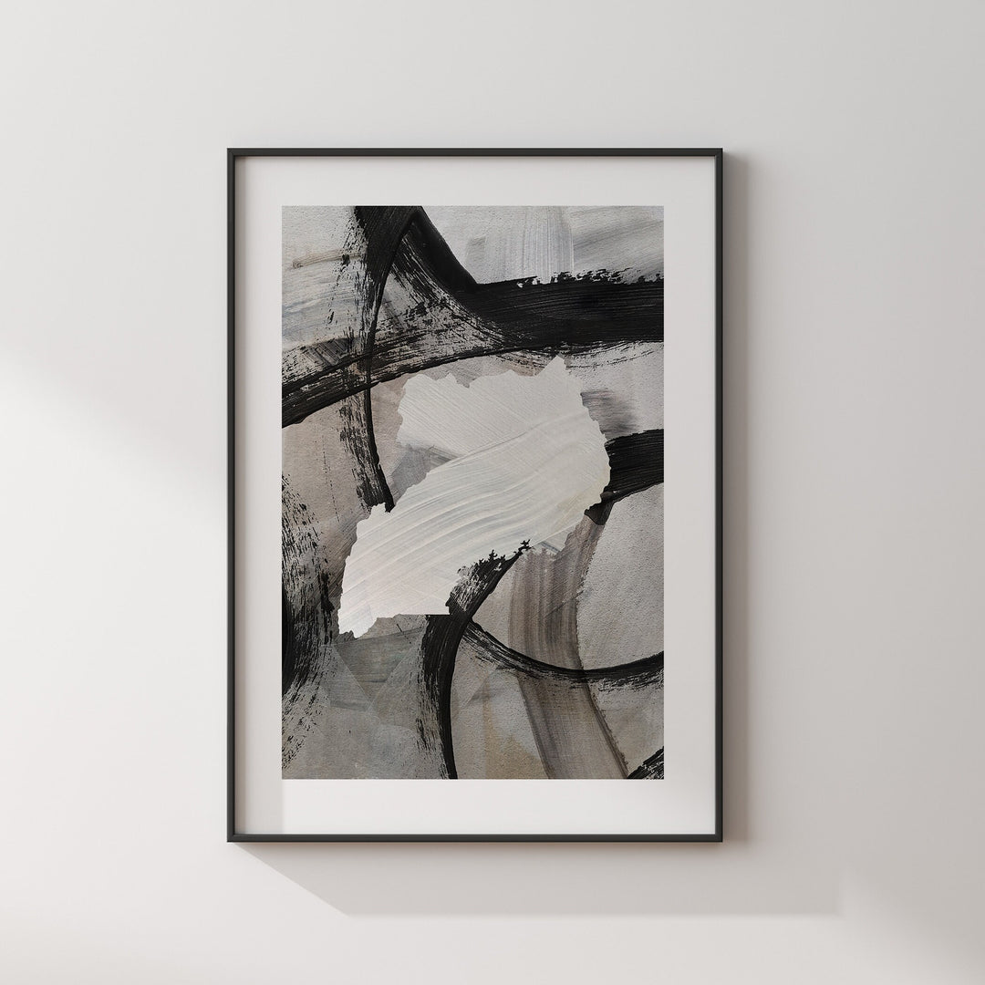 Uganda Map | Black & Grey Abstract Painting Map of Uganda Wall Art Print | Uganda Traval Poster