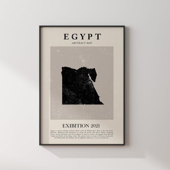 Egypt Map Vintage Abstract Wall Art Print Picasso + Matisse Inspired Travel Poster