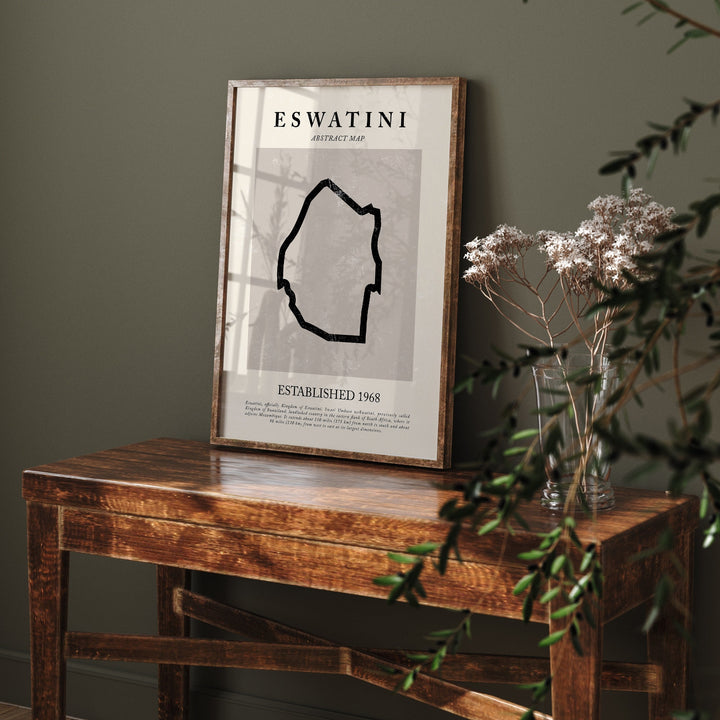 Eswatini Map Vintage Abstract Wall Art Print Picasso + Matisse Inspired Travel Poster