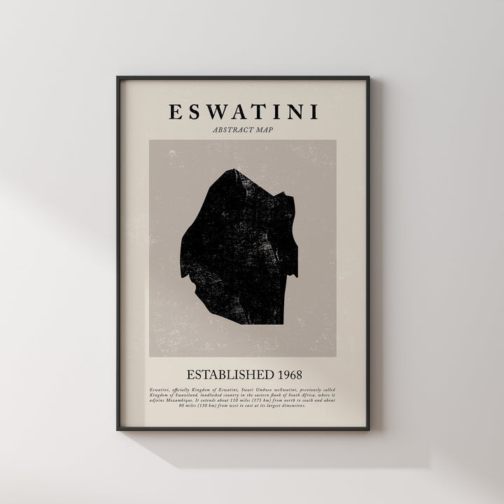 Eswatini Map Vintage Abstract Wall Art Print Picasso + Matisse Inspired Travel Poster