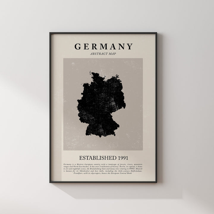 Germany Map Vintage Abstract Wall Art Print Picasso + Matisse Inspired Travel Poster