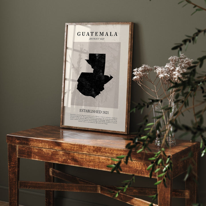 Guatemala Map Vintage Abstract Wall Art Print Picasso + Matisse Inspired Travel Poster
