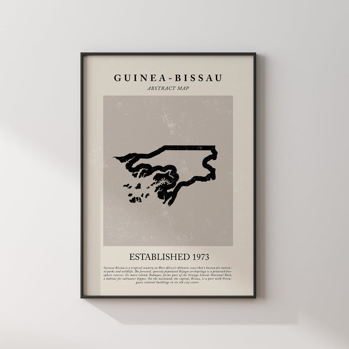 Guinea-bissau Map Vintage Abstract Wall Art Print Picasso + Matisse Inspired Travel Poster