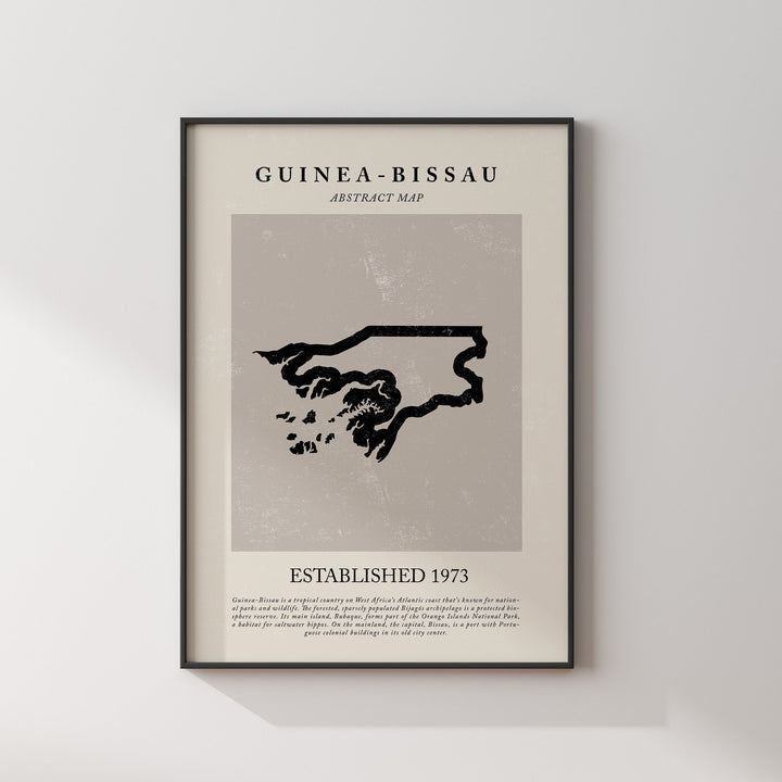 Guinea-bissau Map Vintage Abstract Wall Art Print Picasso + Matisse Inspired Travel Poster