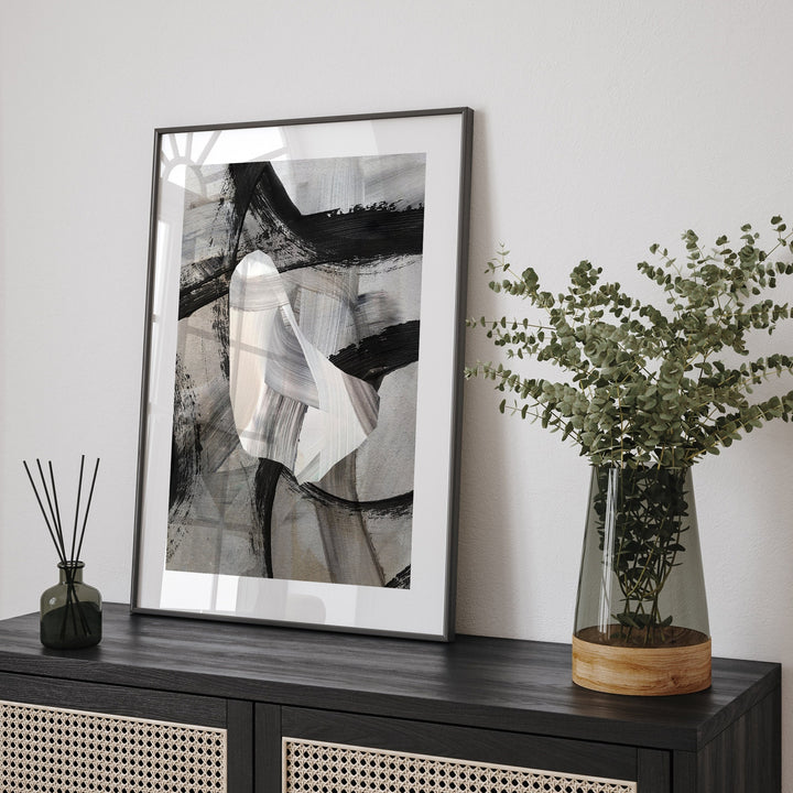 Barbados Map | Black & Grey Abstract Painting Map of Barbados Wall Art Print | Barbados Traval Poster