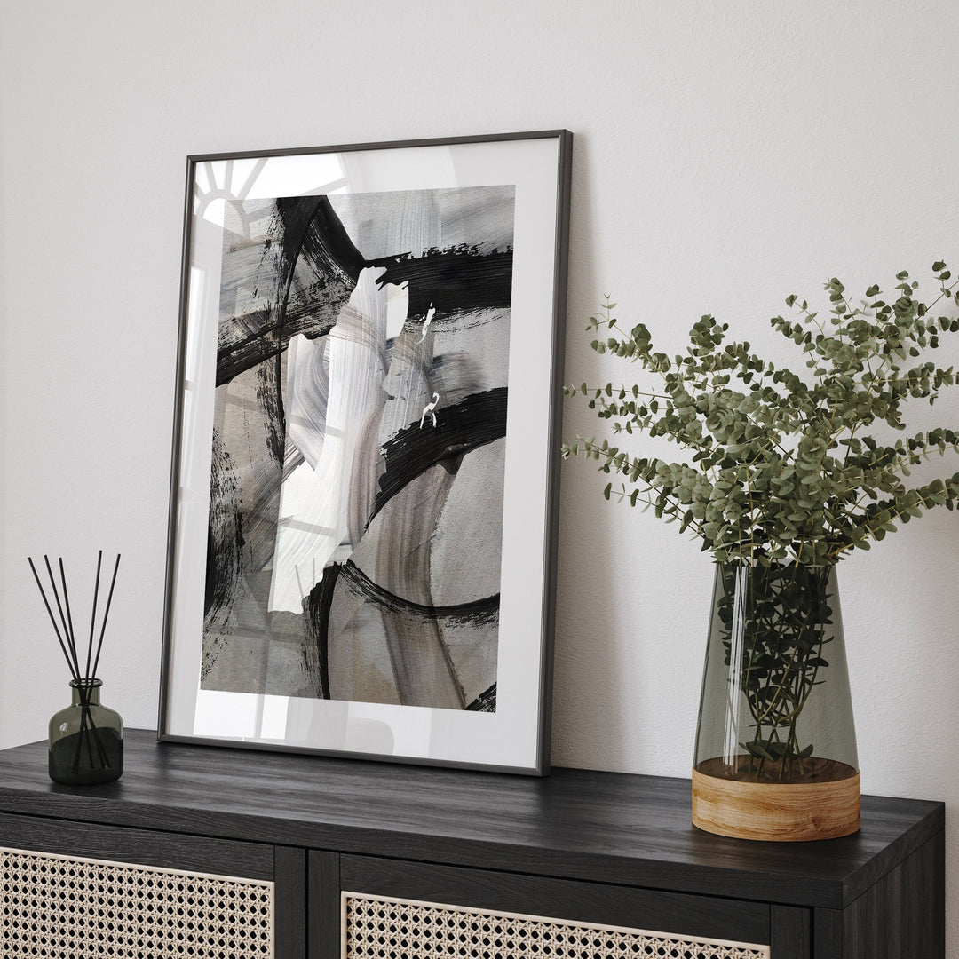 Belize Map | Black & Grey Abstract Painting Map of Belize Wall Art Print | Belize Traval Poster