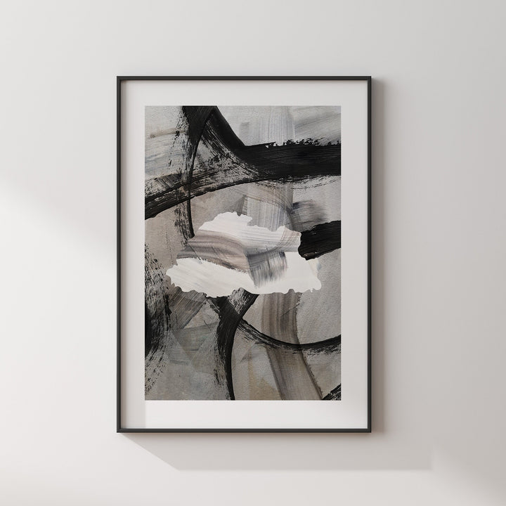 Bhutan Map | Black & Grey Abstract Painting Map of Bhutan Wall Art Print | Bhutan Traval Poster