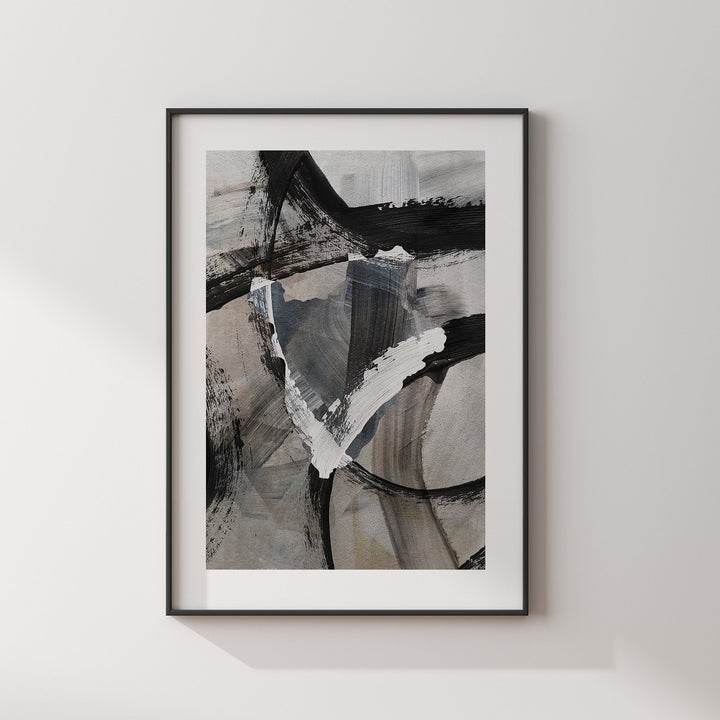 Burundi Map | Black & Grey Abstract Painting Map of Burundi Wall Art Print | Burundi Traval Poster