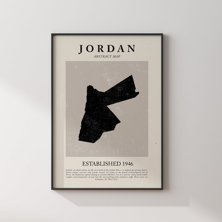 Jordan Map Vintage Abstract Wall Art Print Picasso + Matisse Inspired Travel Poster