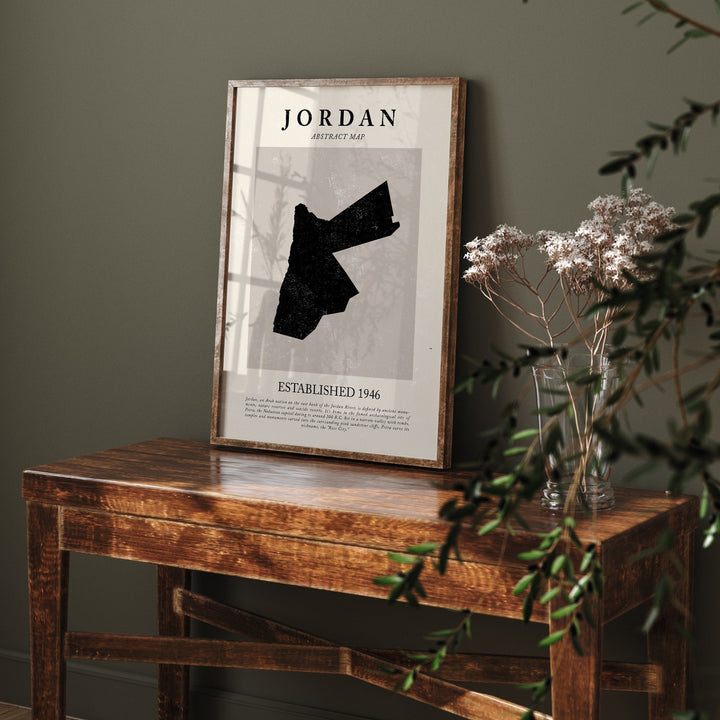 Jordan Map Vintage Abstract Wall Art Print Picasso + Matisse Inspired Travel Poster