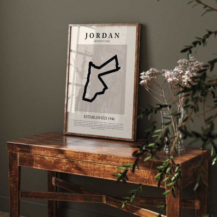 Jordan Map Vintage Abstract Wall Art Print Picasso + Matisse Inspired Travel Poster