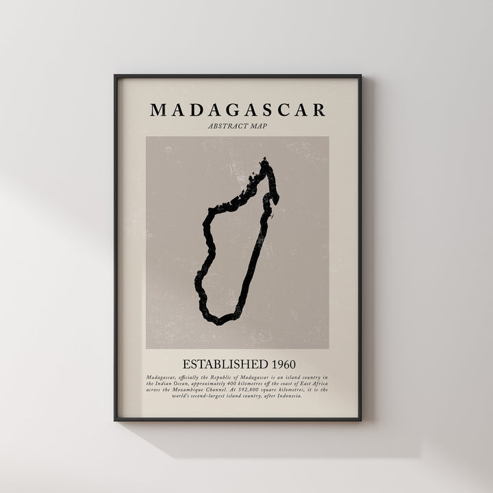 Madagascar Map Vintage Abstract Wall Art Print Picasso + Matisse Inspired Travel Poster