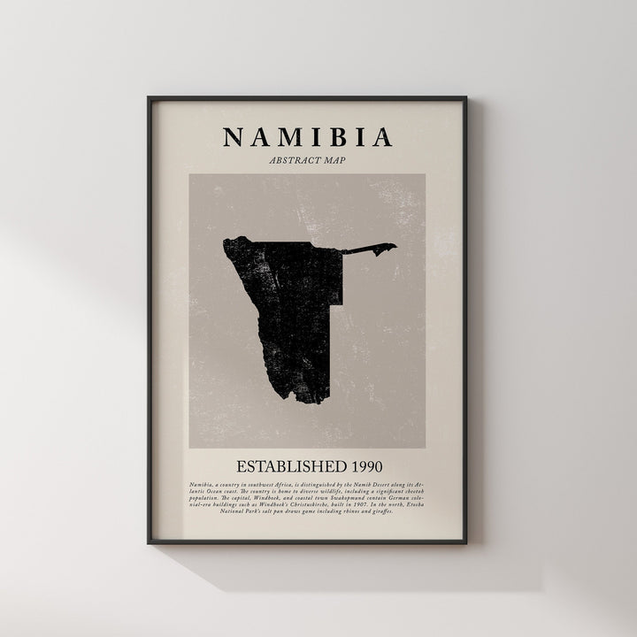 Namibia Map Vintage Abstract Wall Art Print Picasso + Matisse Inspired Travel Poster