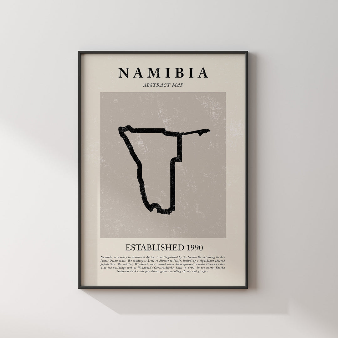 Namibia Map Vintage Abstract Wall Art Print Picasso + Matisse Inspired Travel Poster