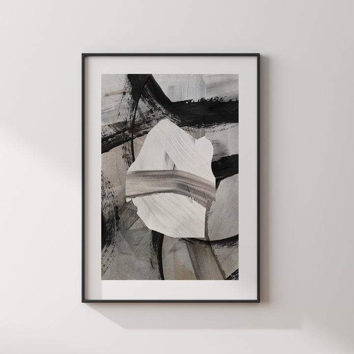 Eswatini Map | Black & Grey Abstract Painting Map of Eswatini Wall Art Print | Traval Poster