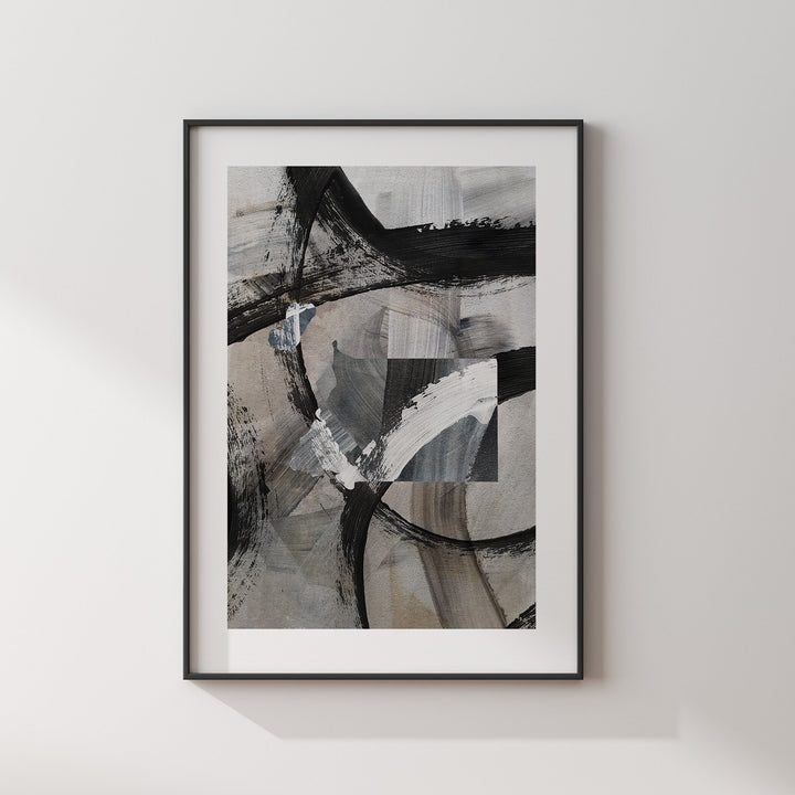 Equatorial Guinea Map | Black & Grey Abstract Painting Map of Equatorial Guinea Wall Art Print | Traval Poster