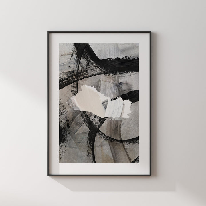 El Salvador Map | Black & Grey Abstract Painting Map of El Salvador Wall Art Print | Traval Poster