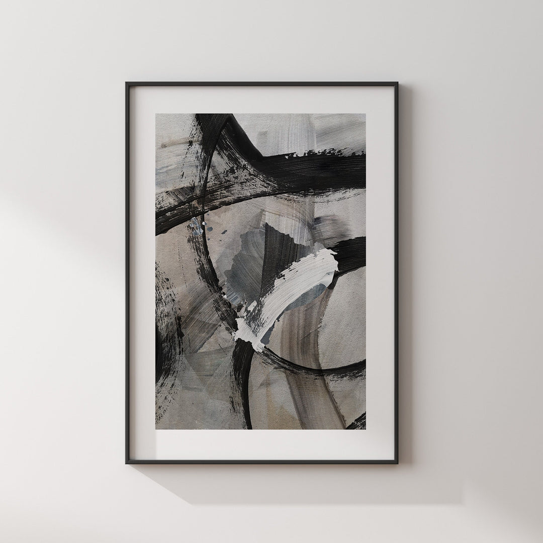 Ecuador Map | Black & Grey Abstract Painting Map of Ecuador Wall Art Print | Traval Poster