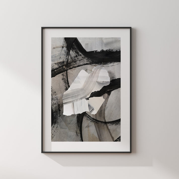 Djibouti Map | Black & Grey Abstract Painting Map of Djibouti Wall Art Print | Traval Poster