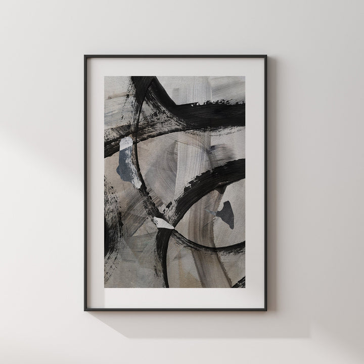 Comoros Map | Black & Grey Abstract Painting Map of Comoros Wall Art Print | Comoros Traval Poster
