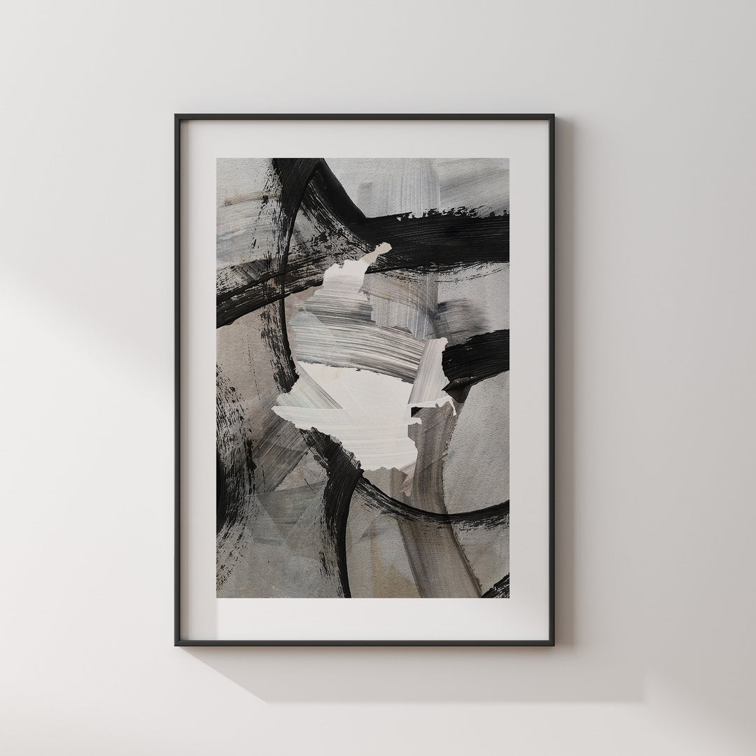 Colombia Map | Black & Grey Abstract Painting Map of Colombia Wall Art Print | Colombia Traval Poster