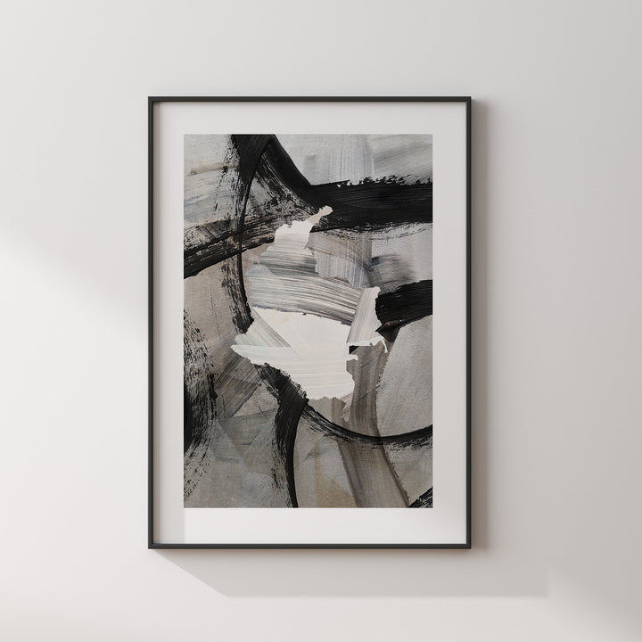 Colombia Map | Black & Grey Abstract Painting Map of Colombia Wall Art Print | Colombia Traval Poster