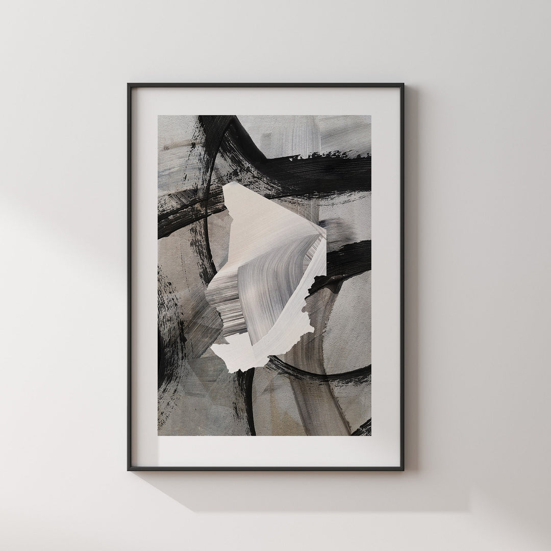 Chad Map | Black & Grey Abstract Painting Map of Chad Wall Art Print | Chad Traval Poster
