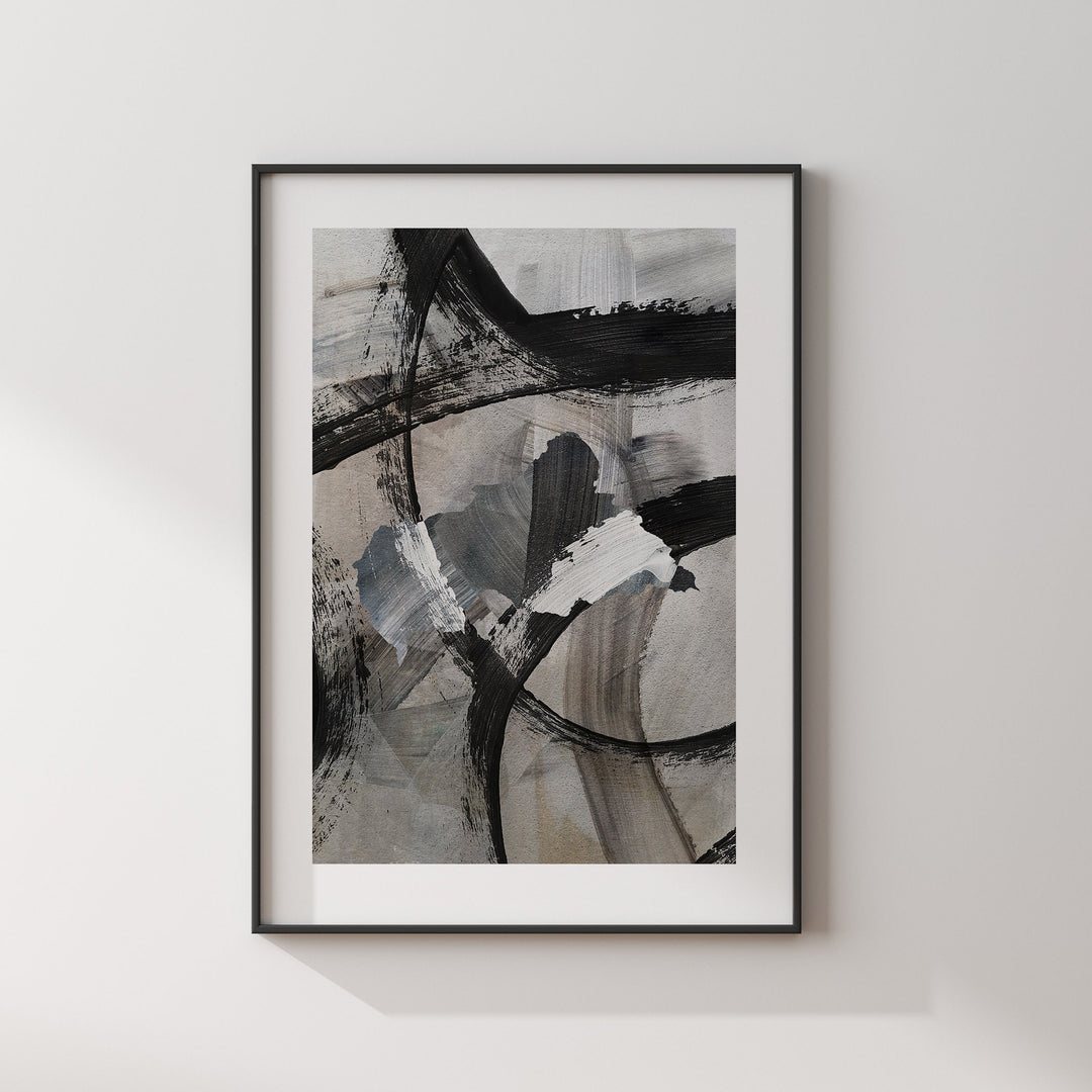 Central African Republic Map | Black & Grey Abstract Painting Map of Central African Republic Wall Art Print | Central African Traval Poster