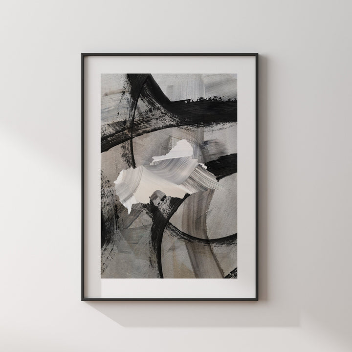 Central African Republic Map | Black & Grey Abstract Painting Map of Central African Republic Wall Art Print | Central African Traval Poster