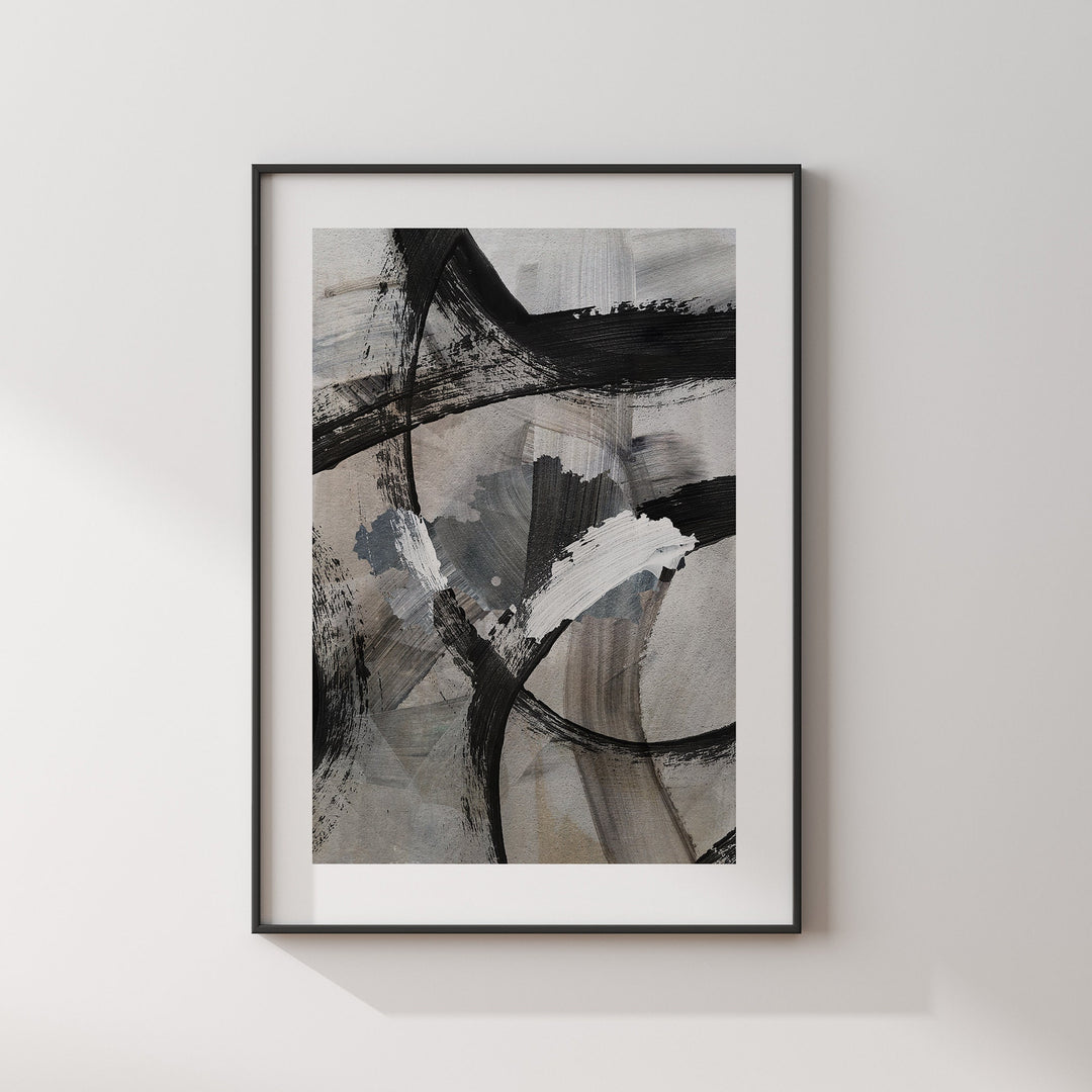 Kazakhstan Map | Black & Grey Abstract Painting Map of Kazakhstan Wall Art Print | Kazakhstan Traval Poster