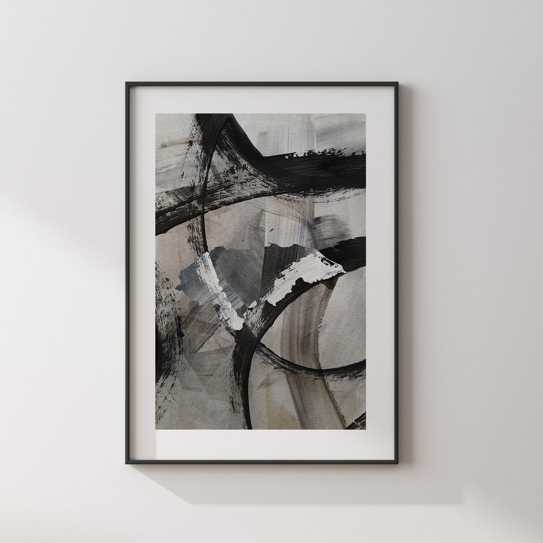 Honduras Map | Black & Grey Abstract Painting Map of Honduras Wall Art Print | Honduras Traval Poster