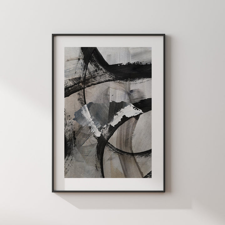 Honduras Map | Black & Grey Abstract Painting Map of Honduras Wall Art Print | Honduras Traval Poster