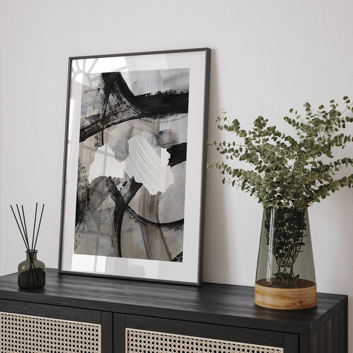 Latvia Map | Black & Grey Abstract Painting Map of Latvia Wall Art Print | Latvia Traval Poster